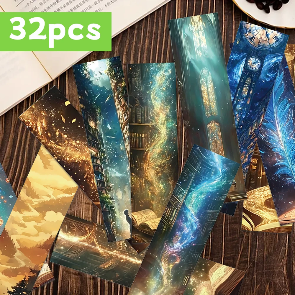 32 Stück, Mystery Magic Lesezeichen, magische Lesethemen, DIY-Lesemarker, perfekt für Studenten, Lehrer und Buchliebhaber!