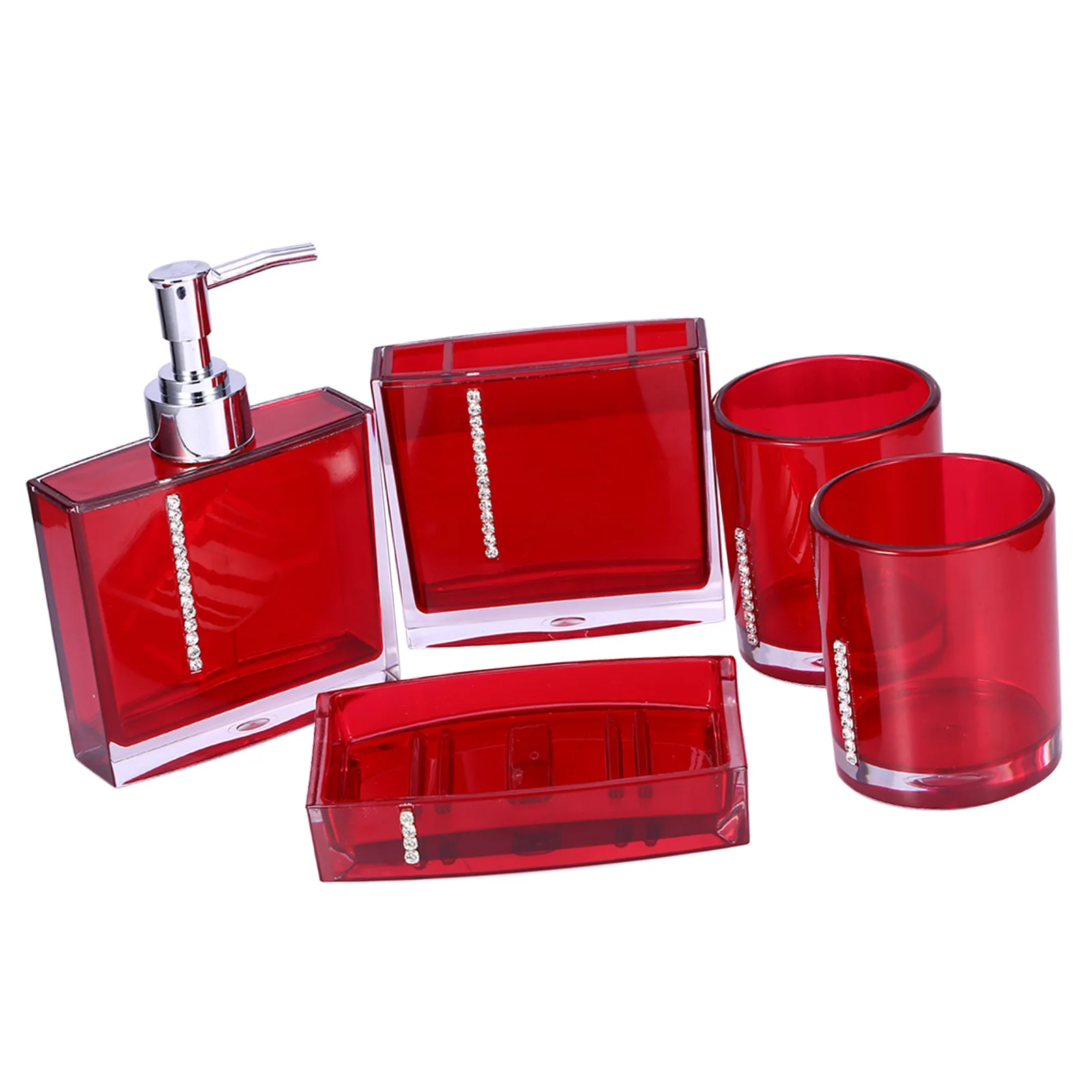 

Bathroom Accessories /Set Acrylic Bathroom Accessories Bath Cup Bottle Toothbrush Holder Soap Dish Household Decoration