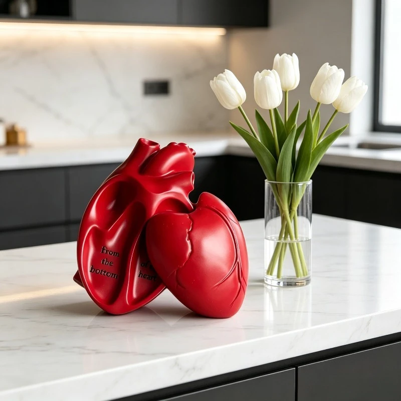 1pc Ashtray Heart Shaped Gothic Style Creative Storage Box Art Ornament Unique Decor For Home Desktop Display