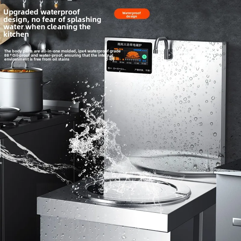 Commercial High-power Induction Cooker 8000w Braised Meat Soup Flat 15kw Foot Soup Stove 3