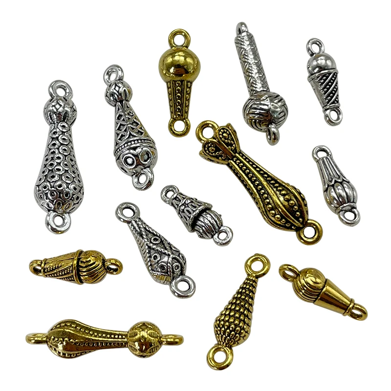 Charm Tibetan Silver Gold Alloy Connectors Jewelry Making DIY Handmade Bracelet Necklace Rosary Pendant Metal Tassel Accessories