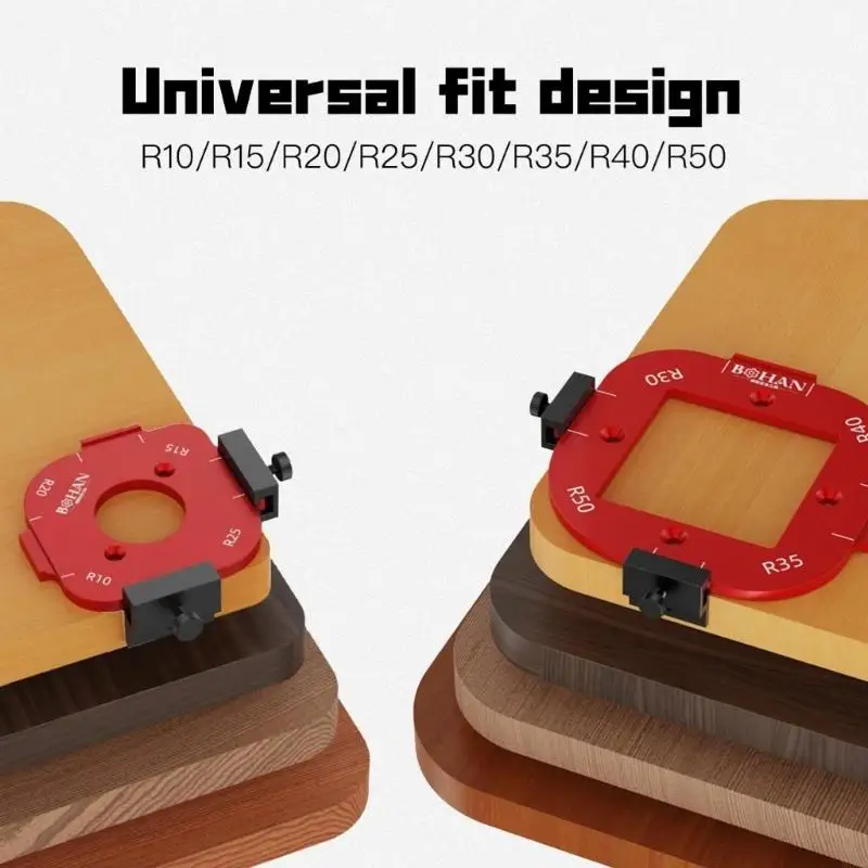 RADIUS JIGS 라우터 템플릿, 목공 반원 위치 알루미늄 코너 반경 Quick-Jigs Router Bit Templates M68E