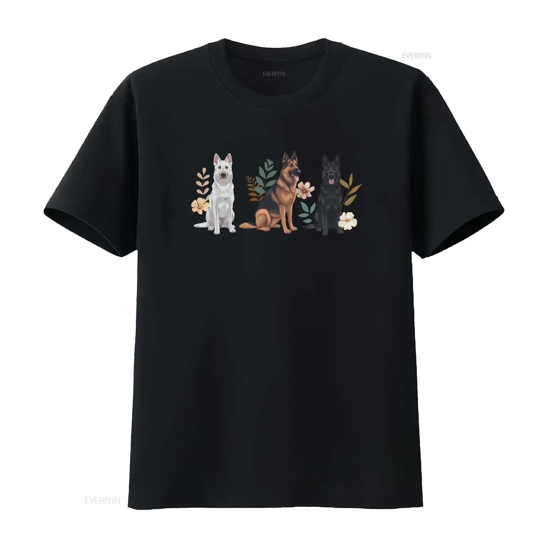 Cottagecore German Shepherd T Shirt Boho GSD Bohemian Cottage core vintage Washed streetwear Unisex fashion Stretched