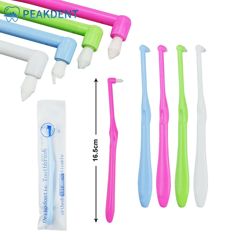 3pcs Orthodontic Toothbrush Tufted Brush End-Tuft Interspace Brush Soft Trim Toothbrush  Interdental Oral Care