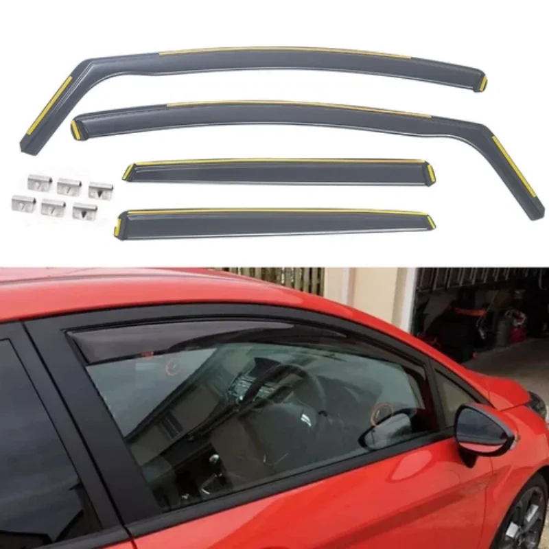 4pc/Set 5 Door Hatchback Wind Deflectors For Ford Fiesta MK7 2008-2017 Car Exterior Awnings Shelters Protection Accessories