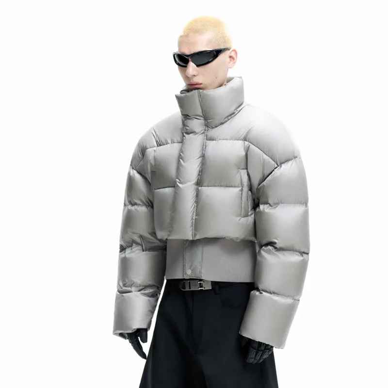 HKSH خريف شتاء جديد الرجال المد 90 الأبيض بطة أسفل انفصال اتجاهين سترة رشاقته الدافئة قصيرة الوقوف طوق معطف منتفخ HK17140