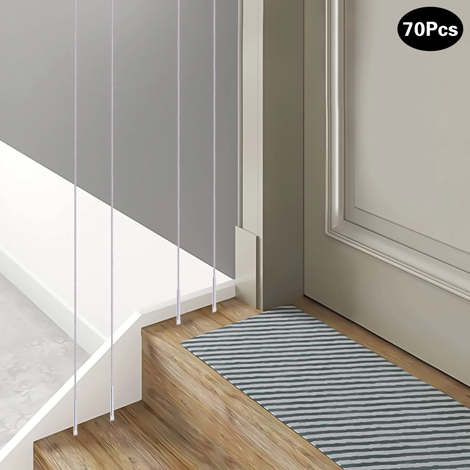 70 عبوة من البراغي الملولبة المصنوعة من الفولاذ المقاوم للصدأ T316، مشابك ملولبة لليد اليسرى واليمنى، نظام درابزين كابل فولاذي مقاس 1/8 بوصة #4