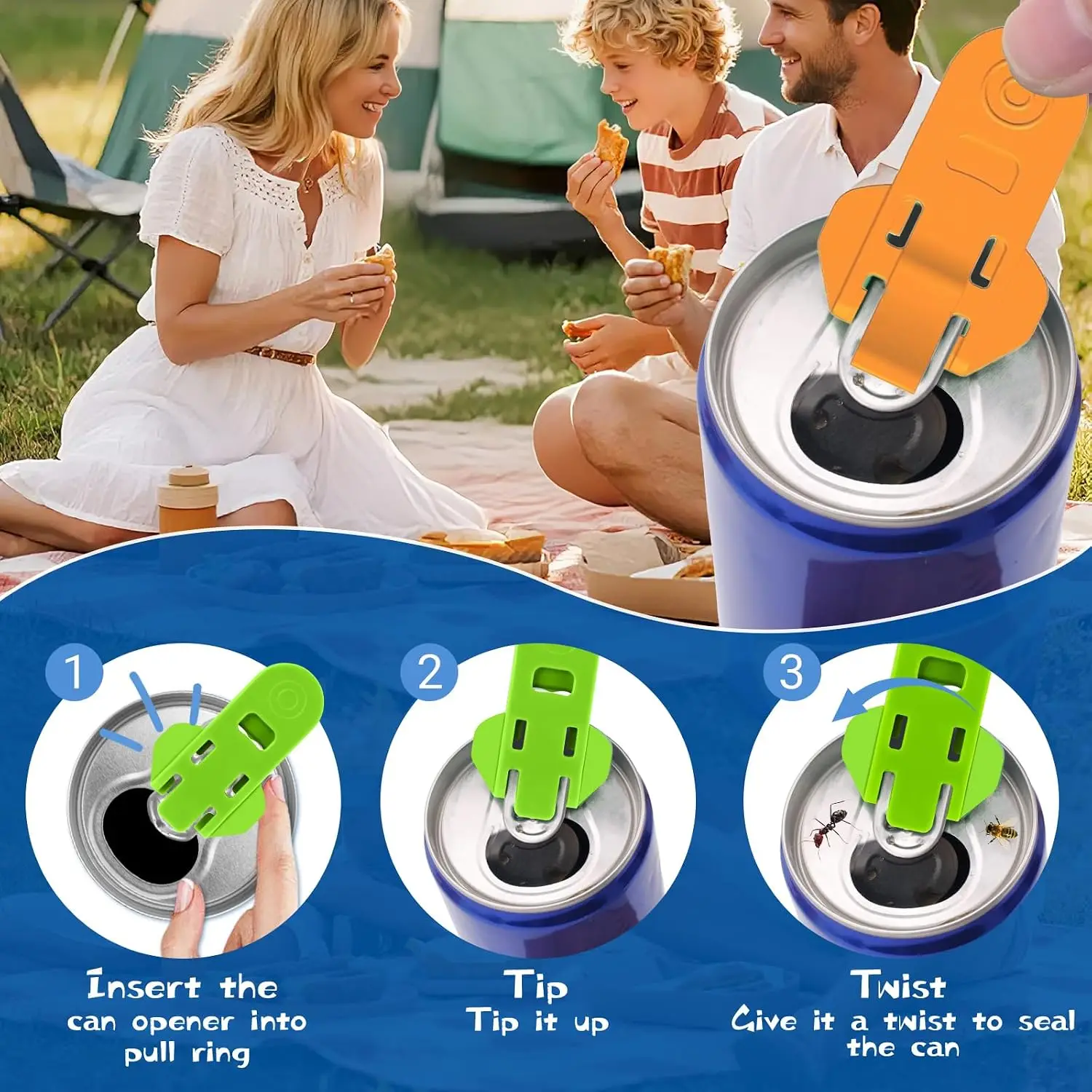 1/3/6/12pcs Multi Colored Beverage Can Opener and Protective Lid - Always on and off - Suitable for Parties, Barbecu, and Beach