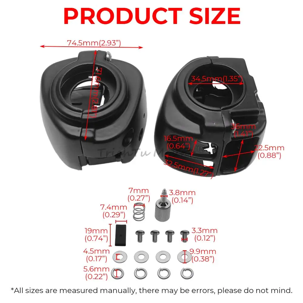 1 Set Hand Control Switch Housing Cover Aluminum For Harley Sportster XL883 Dyna Softail Fat Bob Road King 1996-2017 Motorcycle