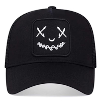Smile Face Embroidery Baseball Caps Cotton Adjustable Snapback hats Hip Hop mesh Cap summer Outdoor Sun Hat Men Women