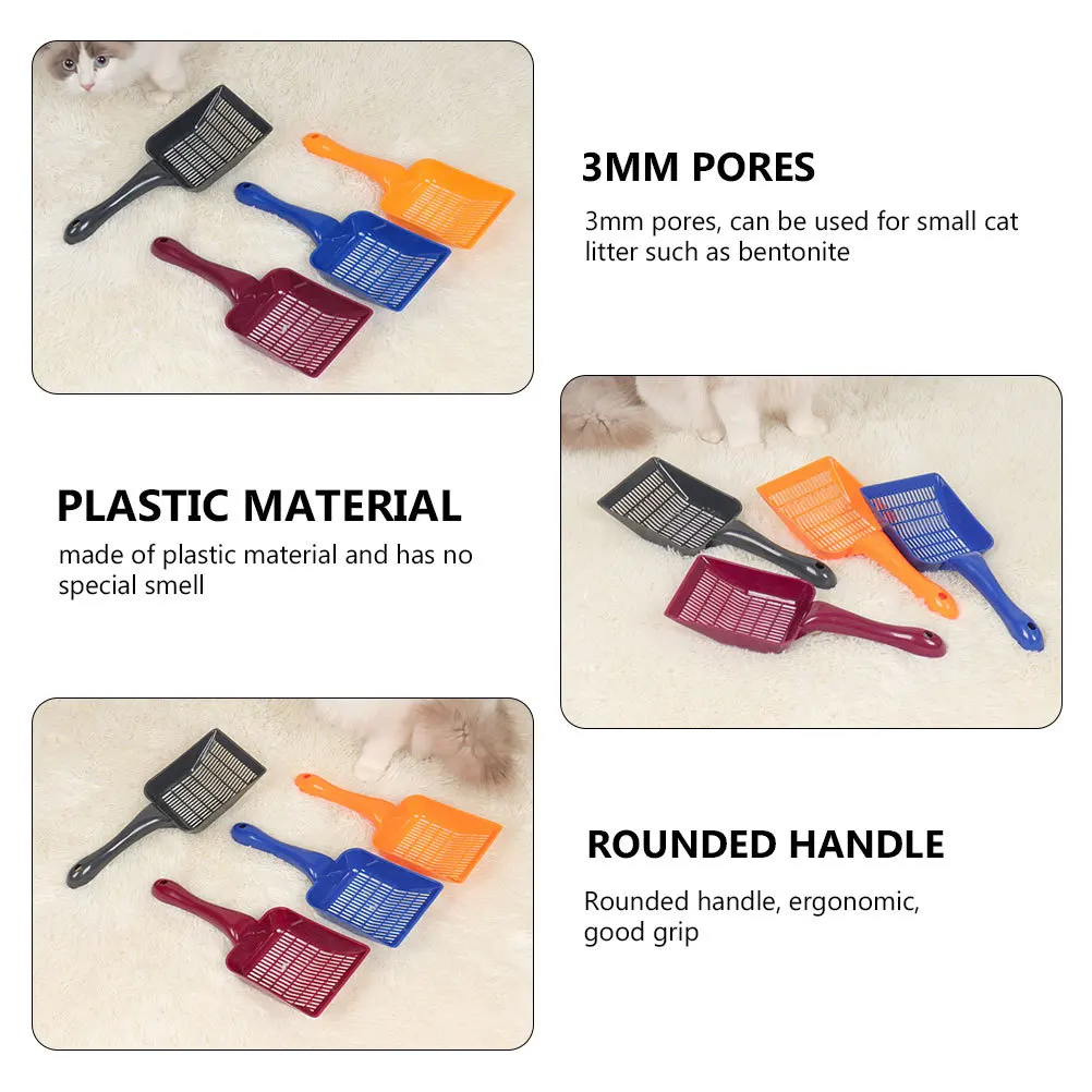 

4Pcs Cat Litter Cleaning Tool Durable Plastic Material Time Saving Sanitary Cat Litter Scoop Pet Supplies Cleaning Tool