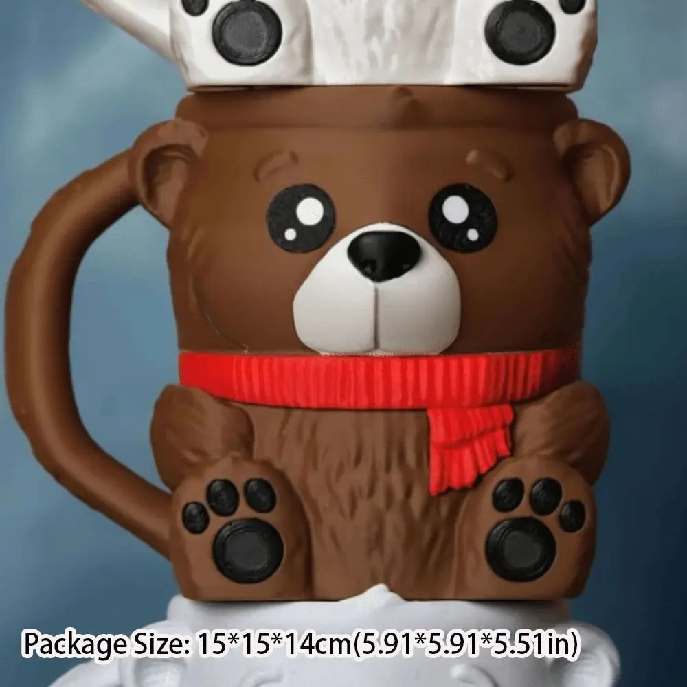 جديد مع اثنين من الملاعق الآيس كريم باينت حامل كوب نونسليب الدب القطبي الجليد باينت حامل ثلاثية الأبعاد المطبوعة ذوبان المانع لمحبي هدية