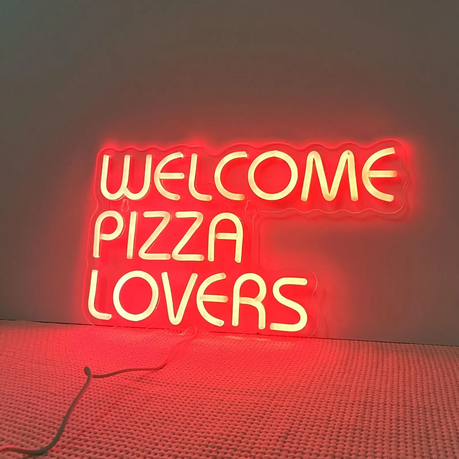 

Welcome Pizza Neon Sign Fast Food Restaurant Art Wall Decor Business Shop Club Pizza Neon Night Sign USB Dimmable Neon