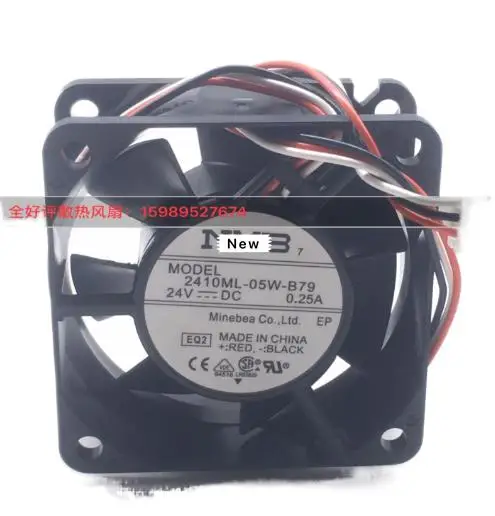 For NMB-MAT 2410ML-05W-B70 B00 DC 24V 0.25A 2-wire 60X60X25mm Server Cooling Fan