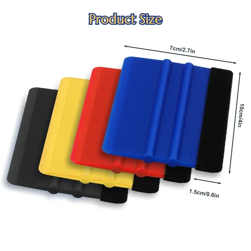 Escurridor de vinilo con borde de fieltro, raspador para vidrio de coche, raspado de envoltura de película de vehículo, suministros de lavado de