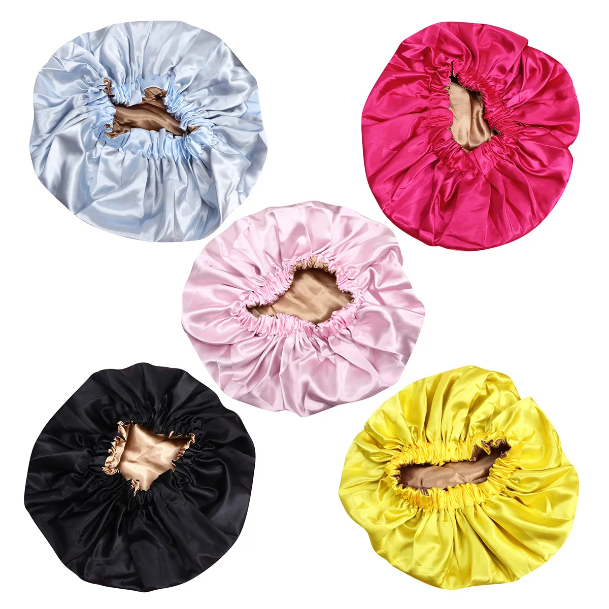 

Satin Sleep Bonnet Woman Hair Protection Yellow Soft Double Layer Chemotheraphy Moisture Retain Comfortable Bath Caps