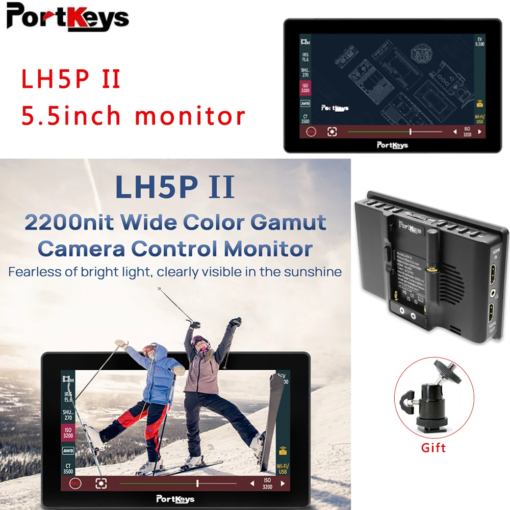 

Portkeys LH5P II 5.5" 2200NIT Full HD 4K Touch Screen Monitor with Bluetooth-Compatibled Module Monitor for Sony Pansonic