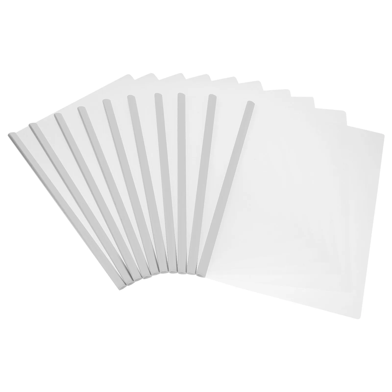 

10Pcs File Folders Sliding Bar Transparent Document Organizer Binder School Office Clear Report Covers Lightweight Paper Holders