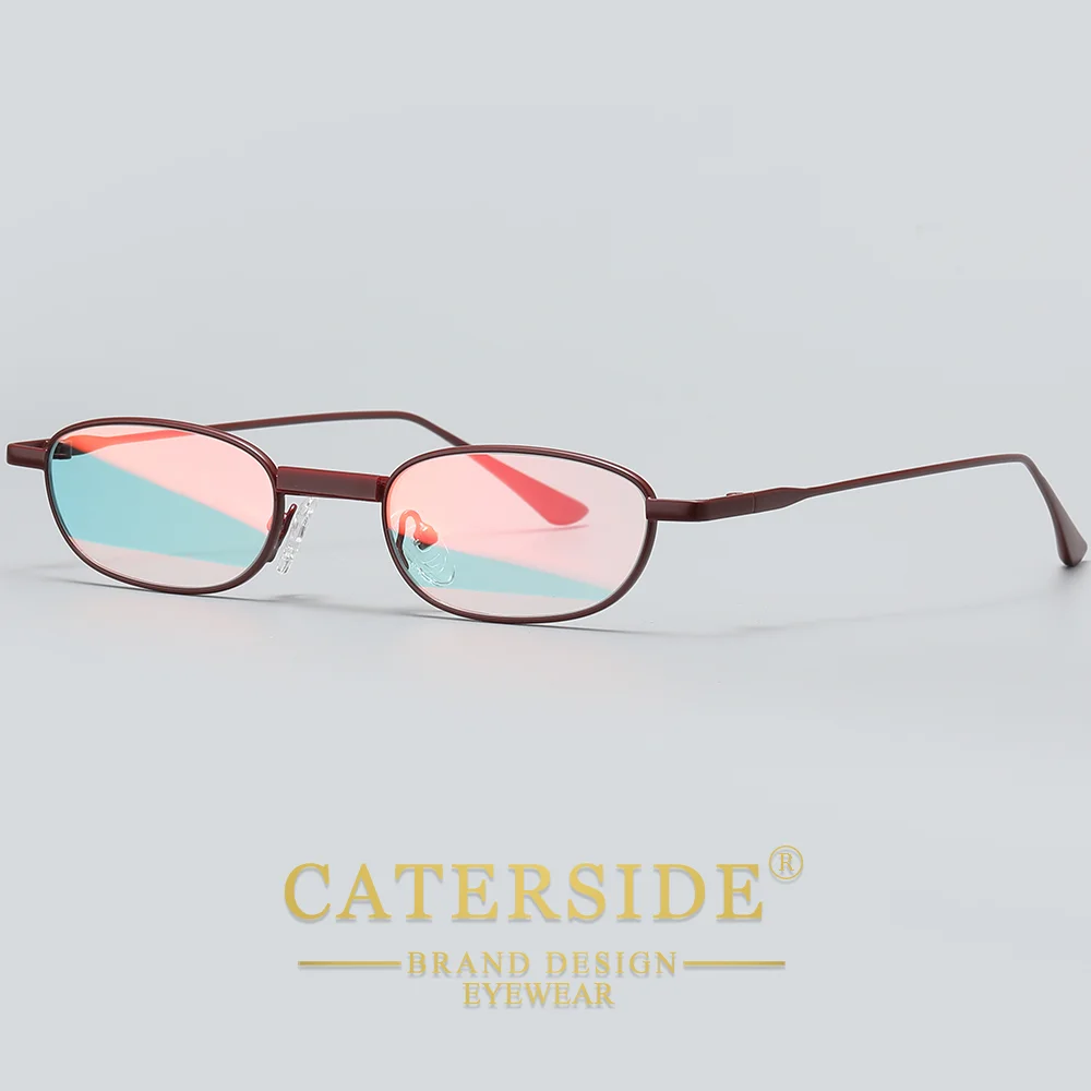 CATERSIDE Herren Hip-Hop-Sonnenbrille, Premium-Metall, kleiner Rahmen, Damen-Reise-, Business-, Party-, Urlaubsgeschenk, Dekorative Brille, UV400 – Detail 16