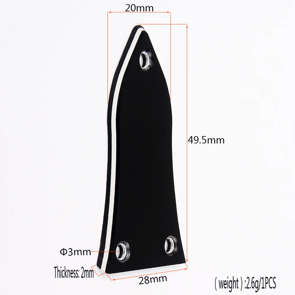 3 Holes 3 Layers Truss Rod Cover for Electrical Guitar Bass Electric Guitar Replacement Parts GR17 (Black)