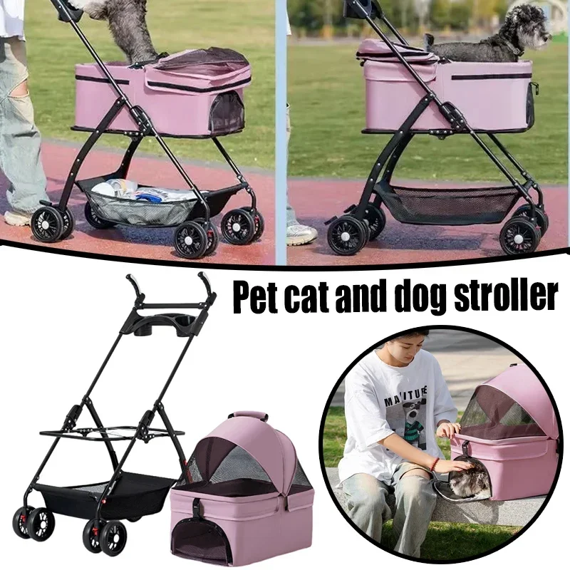 

Pet Stroller Dogs Cats Teddy Bearers Small Pet Dog Strollers Going Out Lightweight Detachable Cage And Foldable For Travel Easy