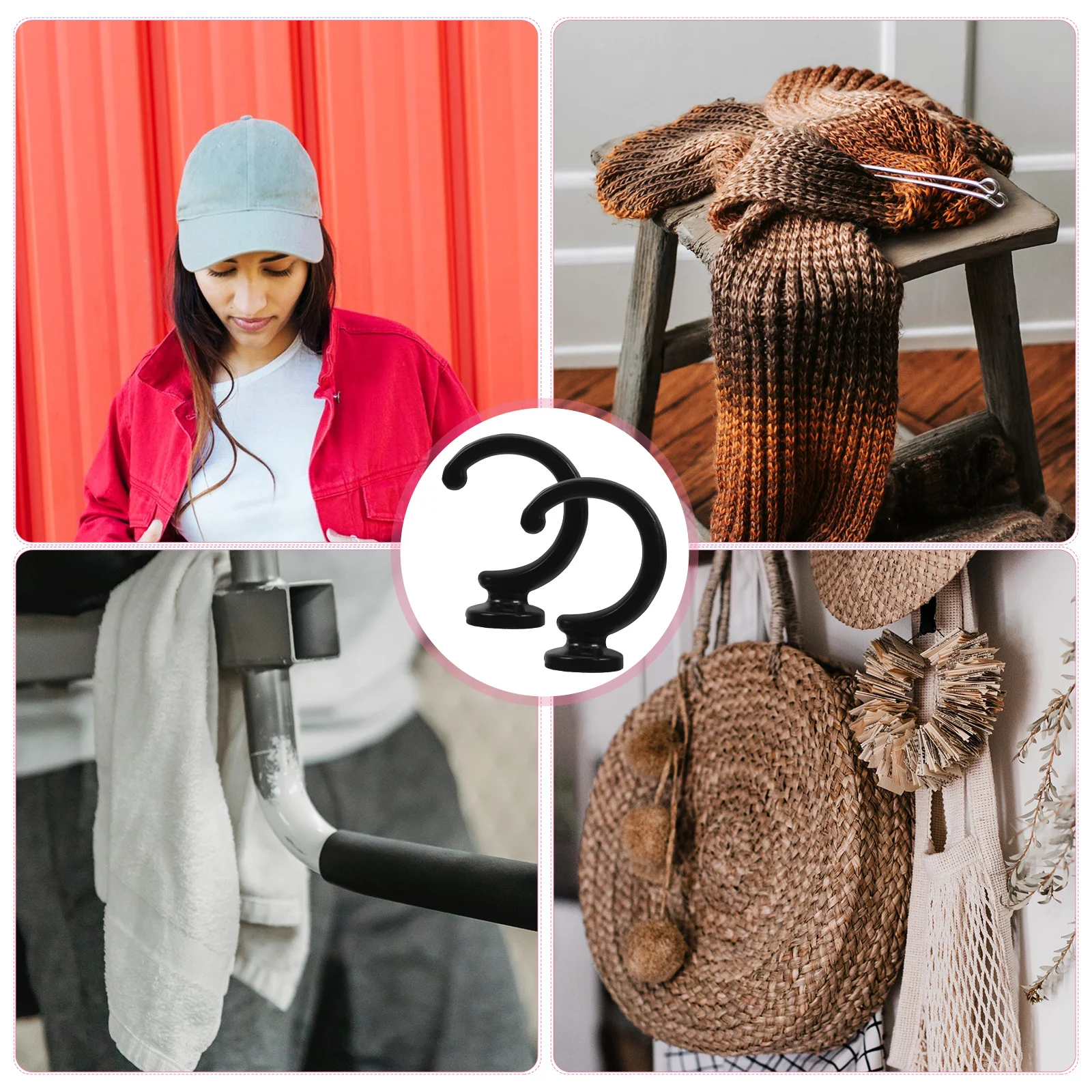 قطعتان من خطافات الحائط المصنوعة من سبائك الزنك شديدة التحمل وربطات ستائر مستقرة وفريدة من نوعها أشتات يومية #5