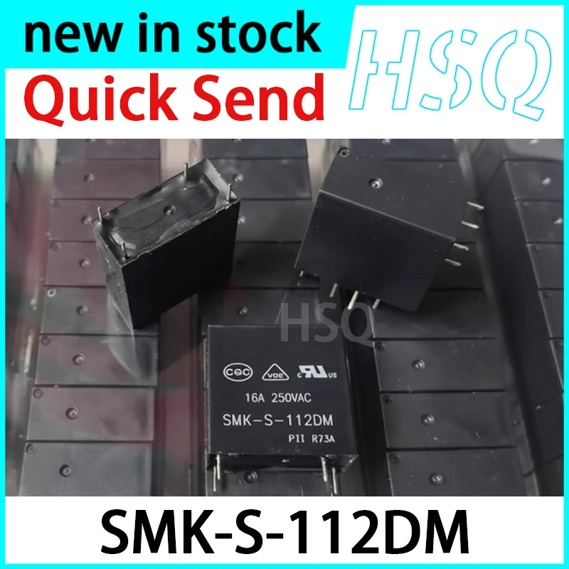 5PCS New SMK-S-112DM 12V 4-pin 16A Relay