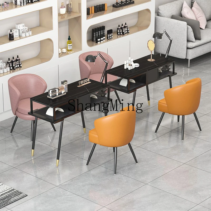 FG good-looking  rock slab manicure table and chair set embedded vacuum cleaner manicure table simple manicure table