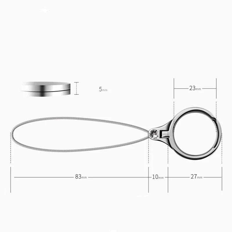 Universal Metal Lanyard for Key Mobile Phone Strap Keycord Finger Ring Holder Stand Smartphone Accessories for Xiaomi iPhone