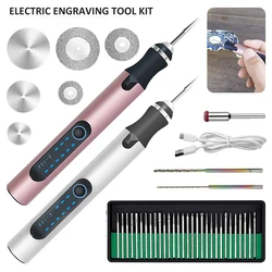 Electric Mini Grinder Engraving Pen 300mAh Wireless Grinder with Battery Cordless Micro Rotary Tools Drill for Jewelry Metal