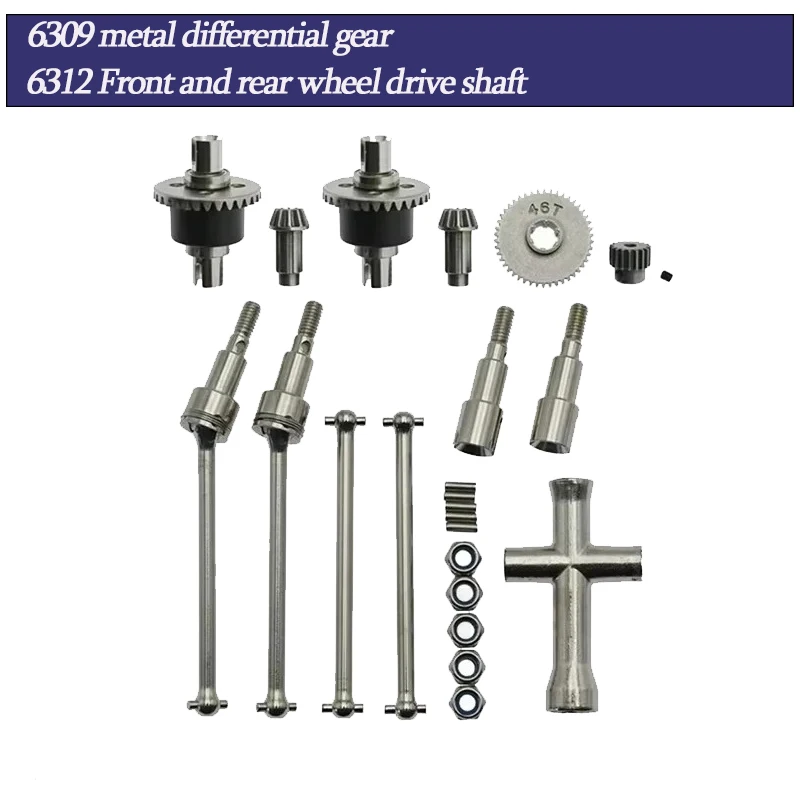 Metal Differential and Drive Shaft Set for SCY 16101Pro 16102Pro 16103Pro SG116 MAX PRO 1/16 Brushless RC Car Upgrades Parts