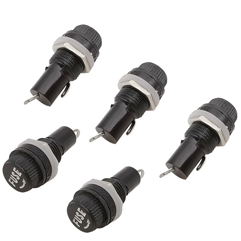 5x20 MM Automobile Fuse Holder Socket Insurance Tube Socket 10A 250V AC 15A 125V AC For 5*20mm Panel