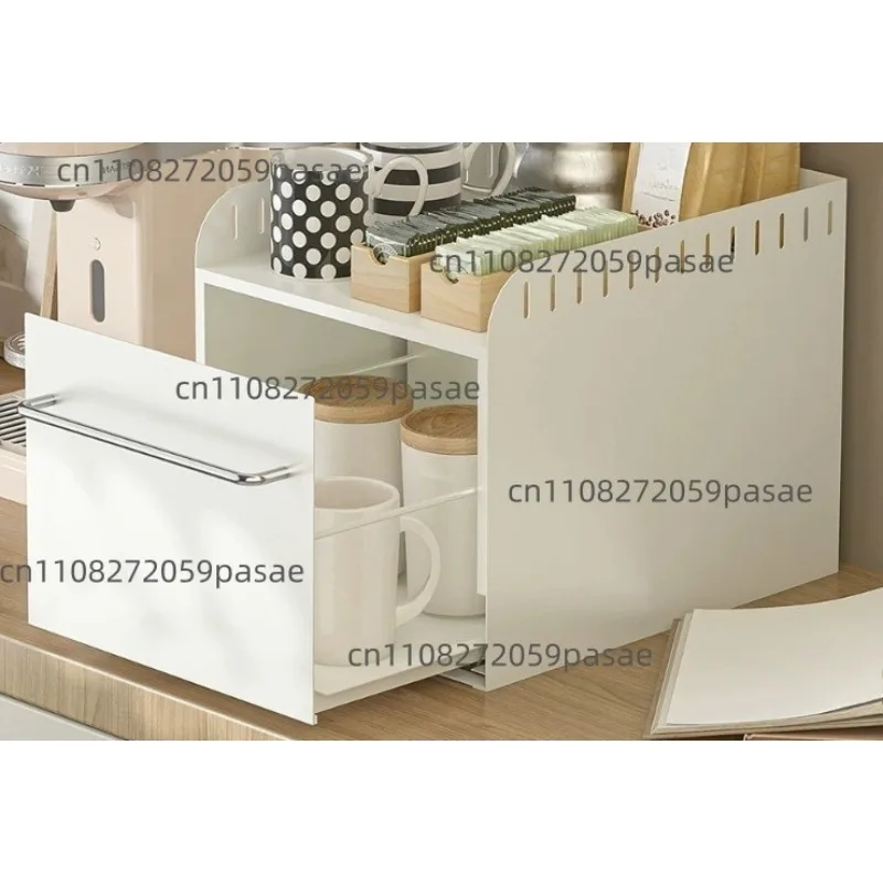 Household Countertop Can Be Pumped, Water Cup, Mug Rack, Tea Bag, Coffee Bag, Dust Storage Box, Kettle Placement