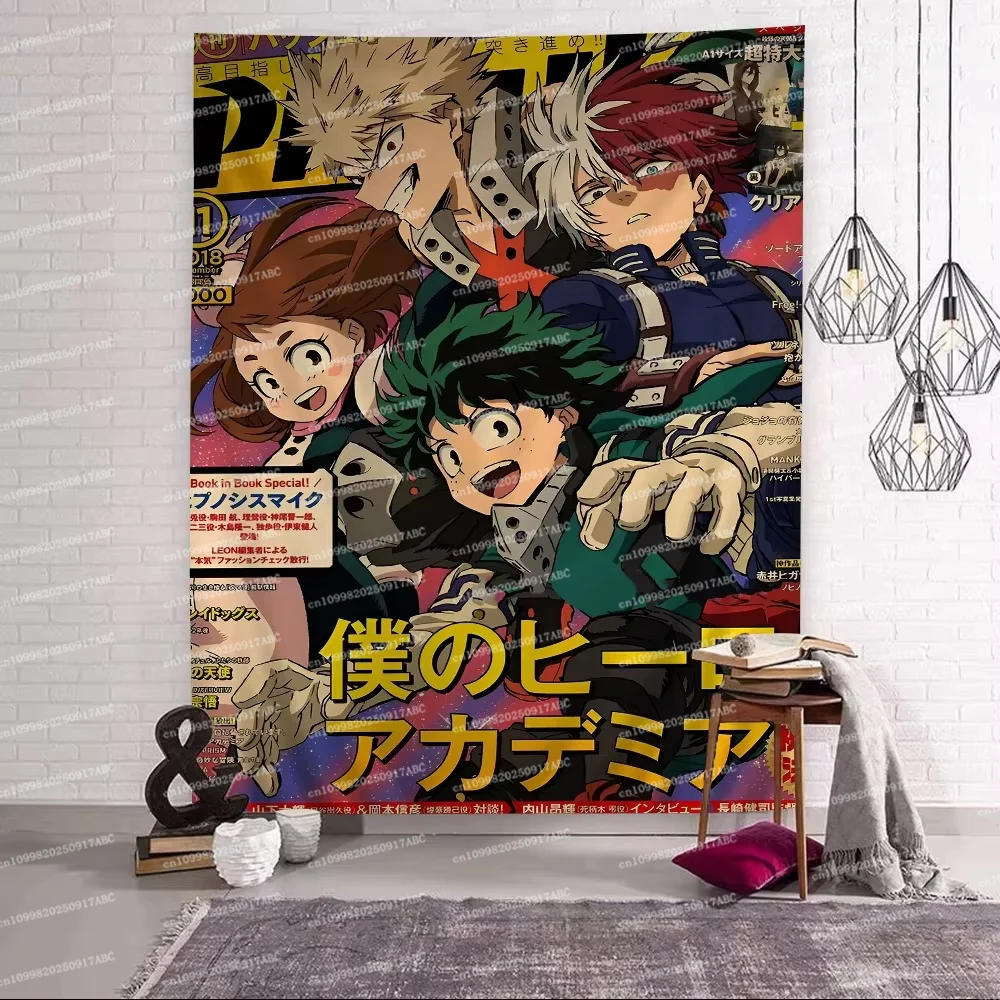 Wall Tapestry VIKAMA My Hero Academia Tapestry Anime Surrounding Bedroom Study Room Dormitory Game Room Decoration Home Tapestry view 3