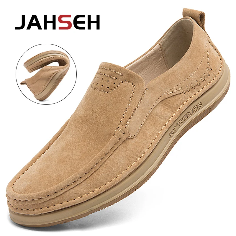 Genuine Leather Men Casual Shoes Business Luxury Brand Italian Mens Loafers Moccasin Breathable Slip on Boat Soft Driving Shoes