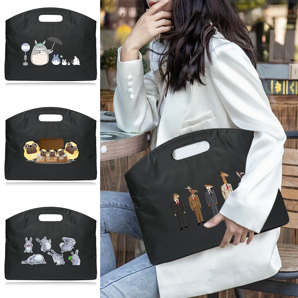 Dokument Business Aktentasche Handtasche Cartoon Serie Muster Laptop Büro Totes Hülle für MacBook Air Pro Damen Clutches