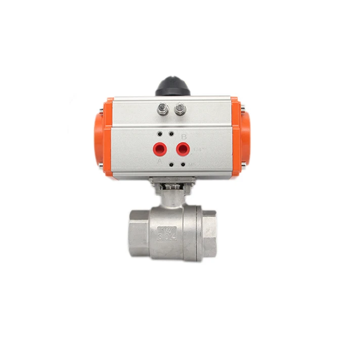 

DN20 Two Piece High Platform Pneumatic Ball Valve 304 Stainless Steel Double Acting Cylinder Pneumatic Ball Valve