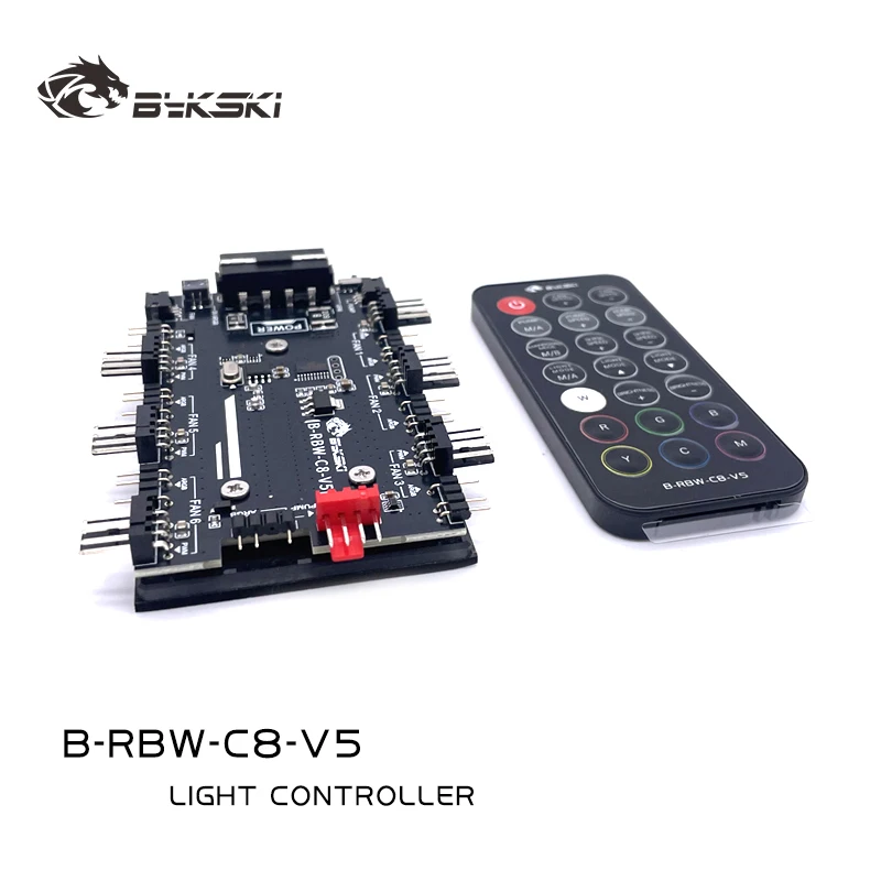 Bykski RBW Controller for Block FAN 5V RGB LED Strip Light / Support Motherboard 5V 3PIN ADD Header Only for Bykski B-RBW-C8-V5