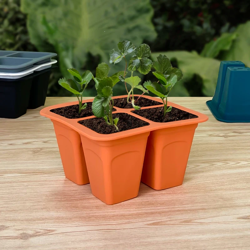 4 Holes Silicone Seed Nursery Tray, Greenhouse Germination and Growth Tray, Lawn, Gardening, Agricultural Plant Germi
