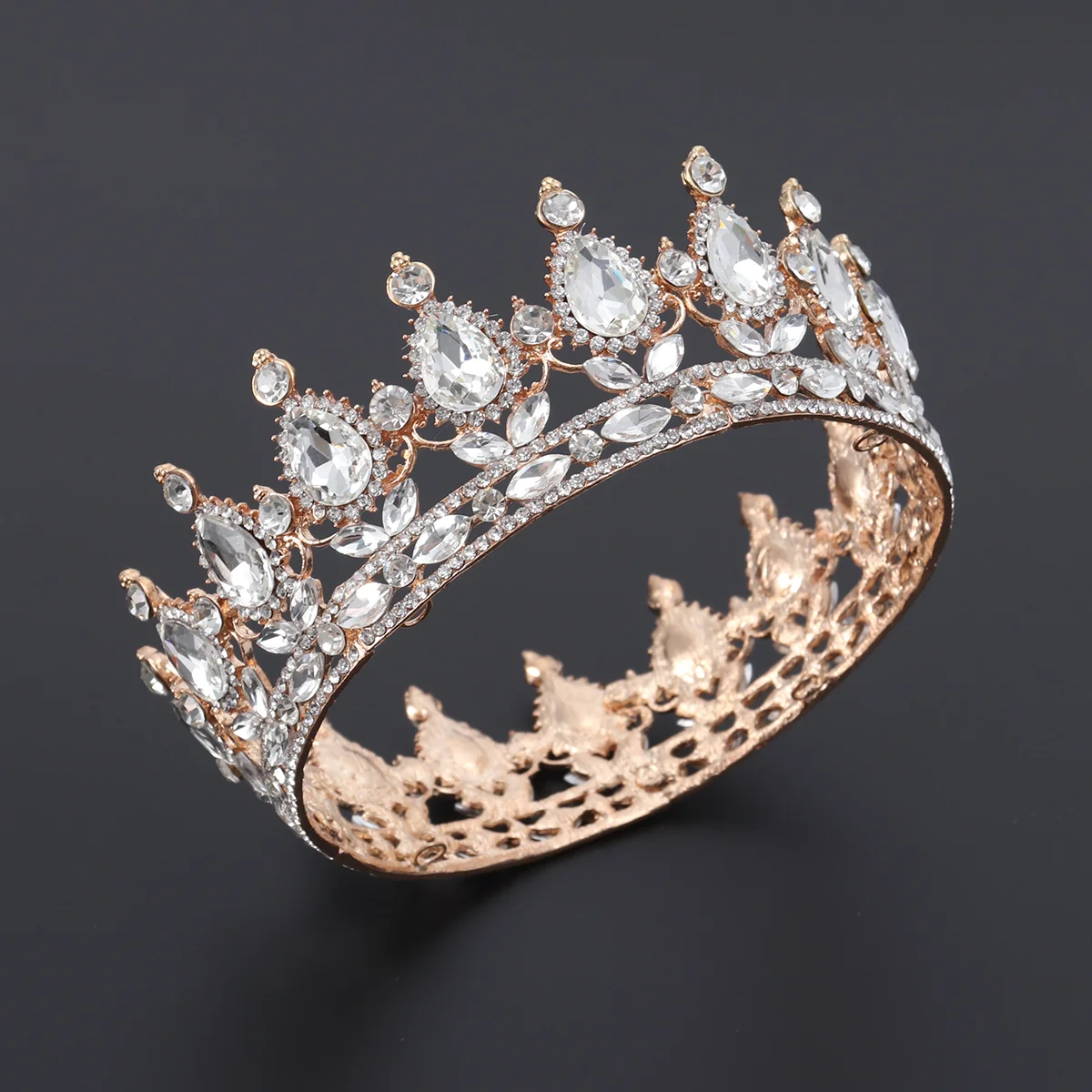 เครื่องประดับผมเจ้าสาว Tiara Crown สําหรับงานแต่งงานผู้หญิงและ Tiaras Baroque สีขาว Miss