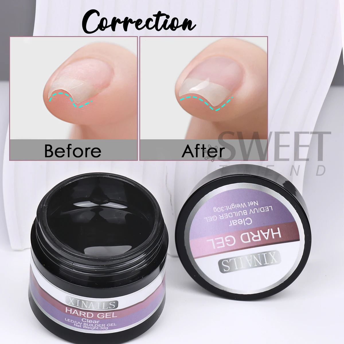 30g Estensione Rafforzamento Gel per la Costruzione delle Unghie Gelatina Trasparente Gel Duro Multifunzionale Costruzione Veloce UV Prolunga Strumenti per Manicure