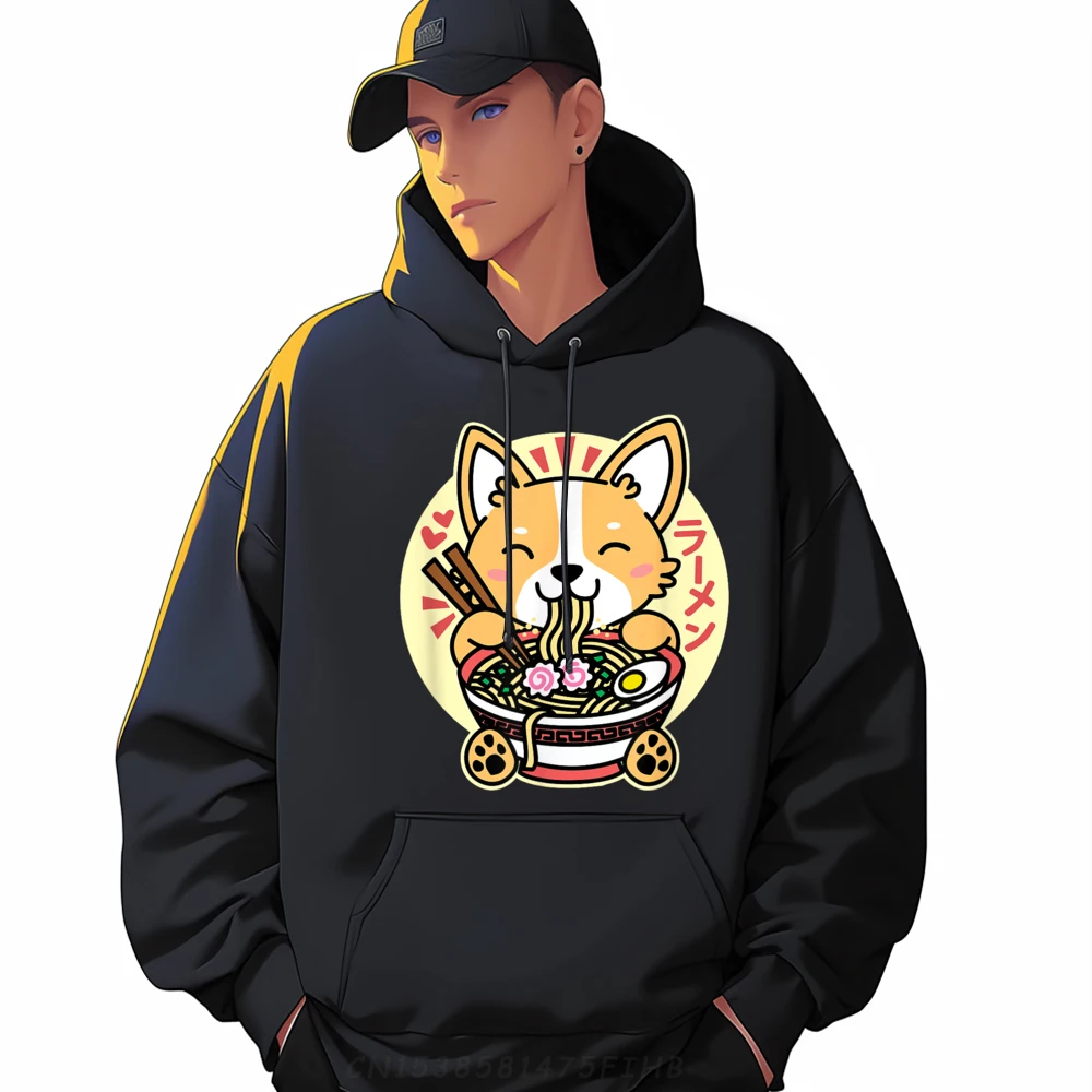 

Kawaii Ramen Cute Dog Corgi Japanese Noodles Drk Fashion Hoodie Men Anime Pullover Hoodies Oversized Harajuku