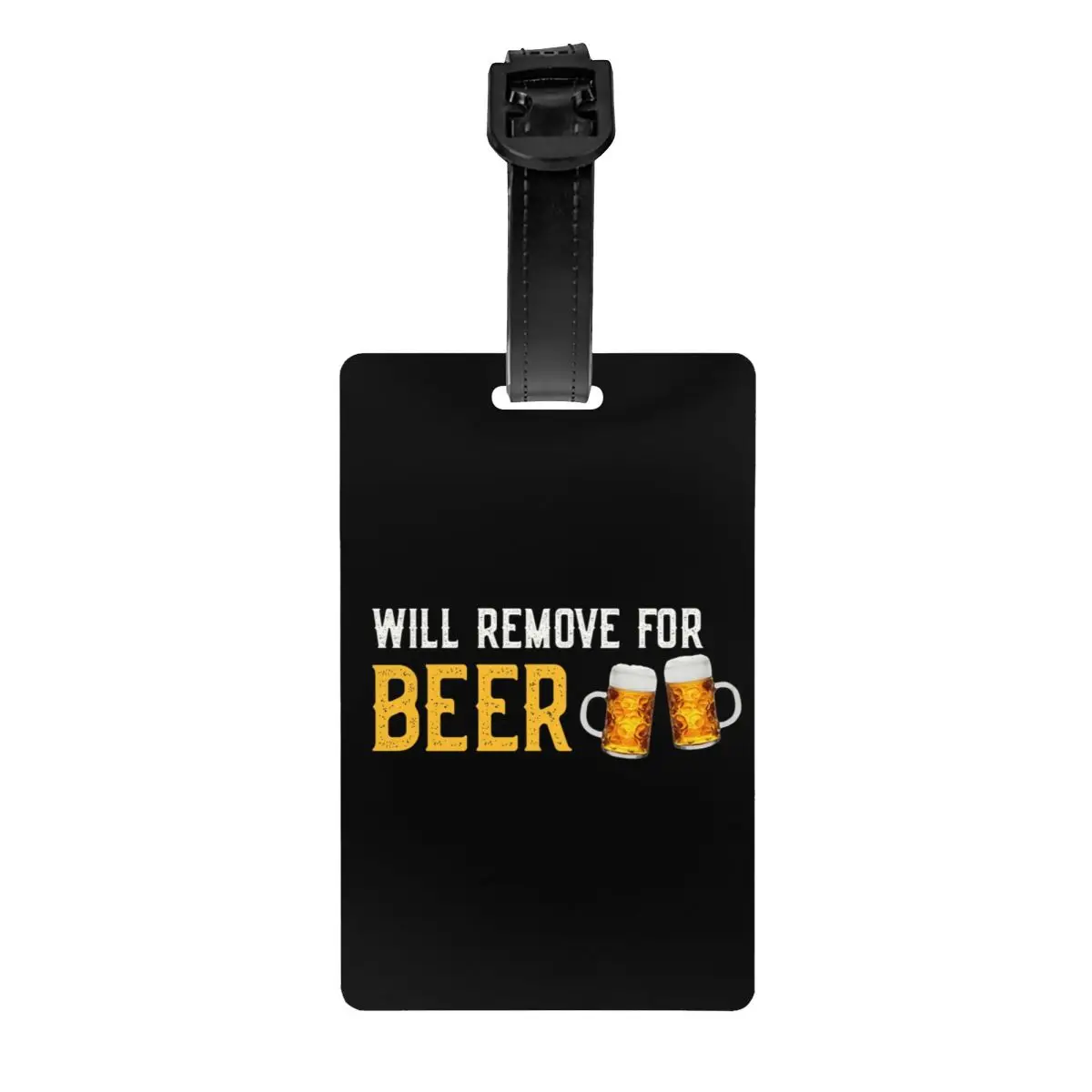 Custom Will Remove For Beer Luggage Tag With Name Card Privacy Cover ID Label for Travel Bag Suitcase