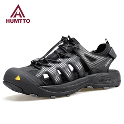 HUMTTO Summer Sandals for Men Breathable Outdoor Hiking Shoes Water Beach Mens Sandals Camping Fishing Climbing Aqua Man Sneaker