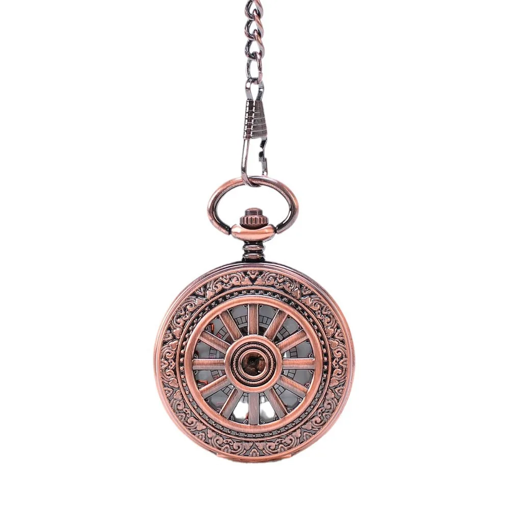 

Roman hollow copper, flip retro mechanical pocket watch, men's and women's gift commemorative pocket watch