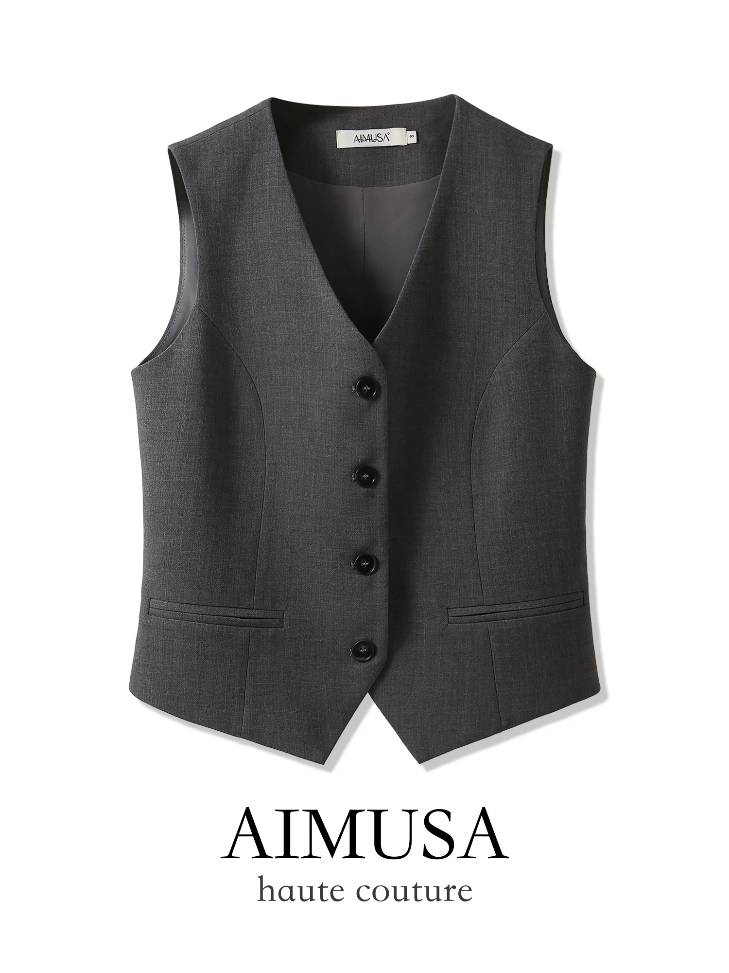 

AIMUSA глаз костюм жилет женский модный весенне-осенний Sle оригинальный дизайн пуговицы цвет смолы жилет из полиэфирного волокна