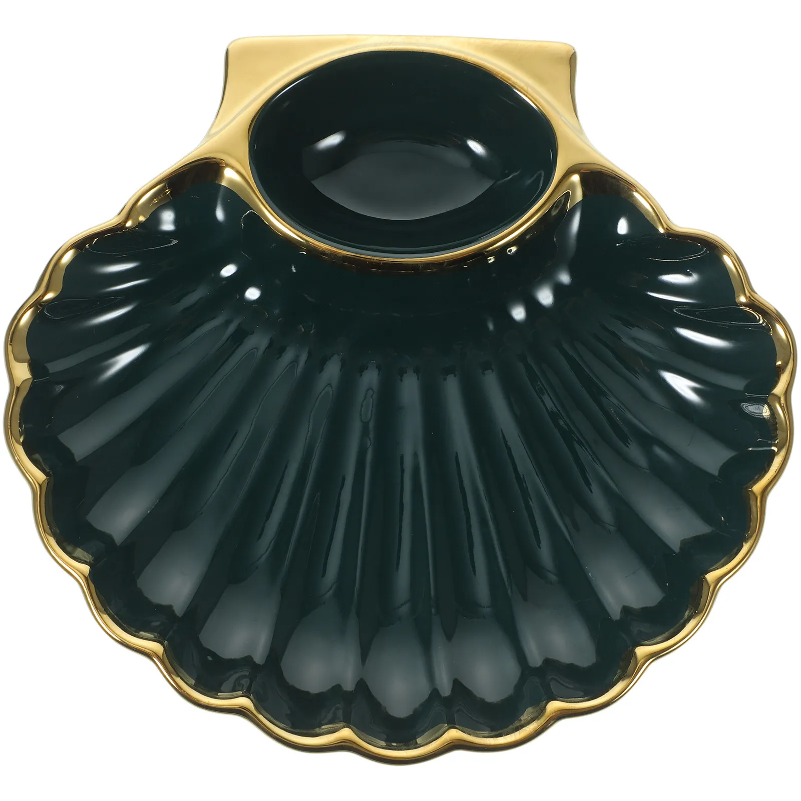

1Pcs Shell Shape Dumpling Plate Ceramic Simple Design for Dipping Sauce Sushi Appetizer Home Use Dumpling Dish