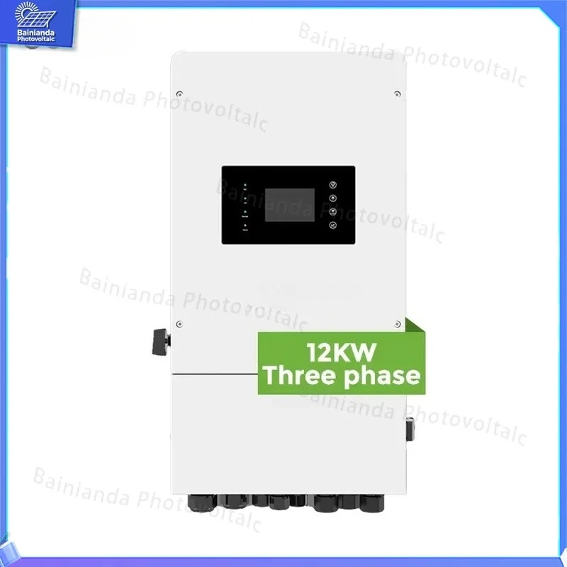 Pure Sine Wave MPPT Solar Hybrid Inverter 10KW 12KW Three Phase Low Voltage IP65 Waterproof WiFi Built-in Grid Tie Off Grid
