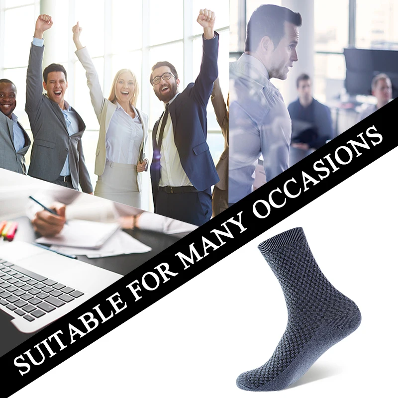 Brand 5 Pairs/Lot Men Business Long Short Cotton Socks For Man Pure Color Breathable Absorb Sweat High Quality Large Size