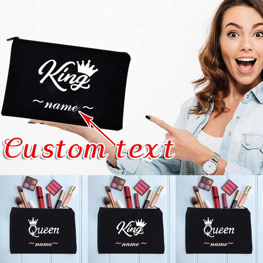 

Customized Name Women's Makeup Bag Travel Bag Lipstick Storage Box Fashion Zipper Wallet Customized Product
